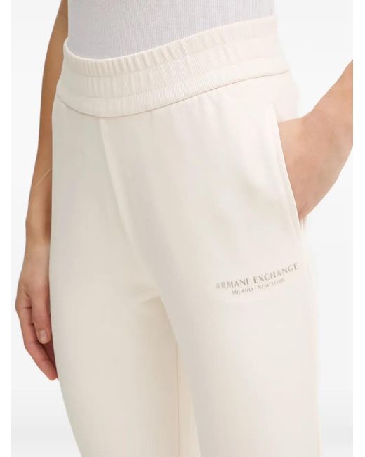 ARMANI EXCHANGE Natural Logo-Print Elasticated-Waist Track Pants