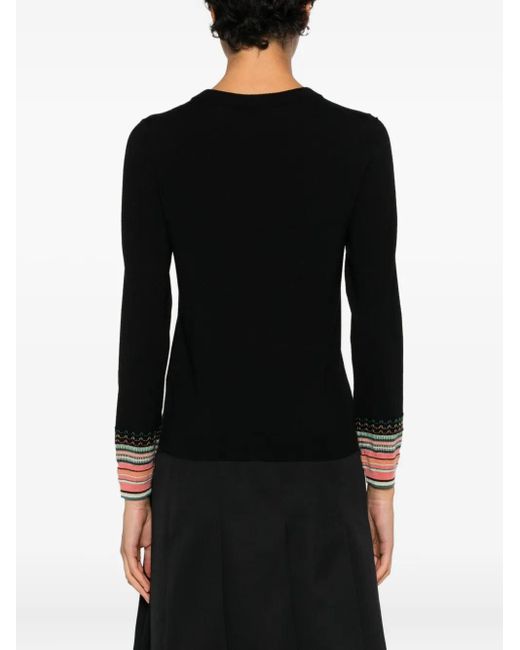 Paul Smith Black Striped Cuff Sweater