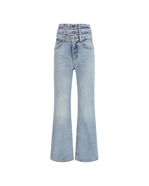 Fiorucci Blue Triple-Waistband Flared Jeans