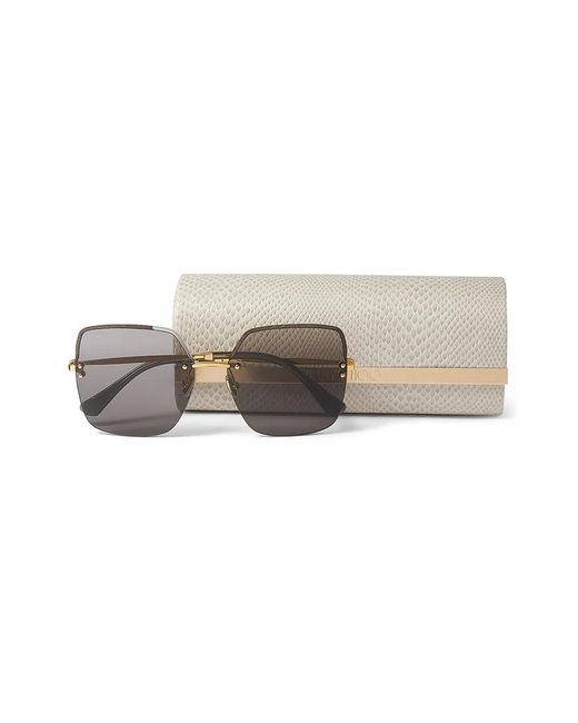 Jimmy Choo Gray Tavi Oversize Square-Frame Sunglasses