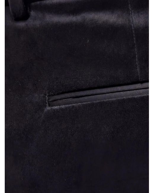 Sisley Black Velvet-Texture Trousers for men