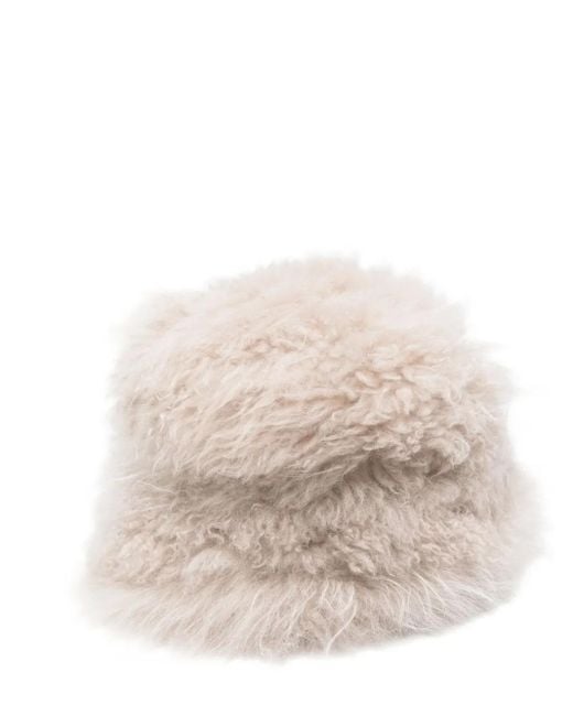 Simonetta Ravizza Natural Sheepskin Fluffy Hat