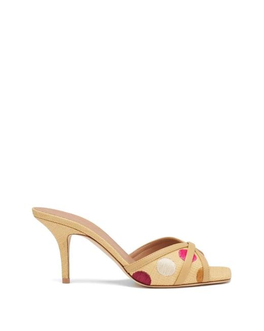 Malone Souliers Natural Perla Polka-Dot Sandals