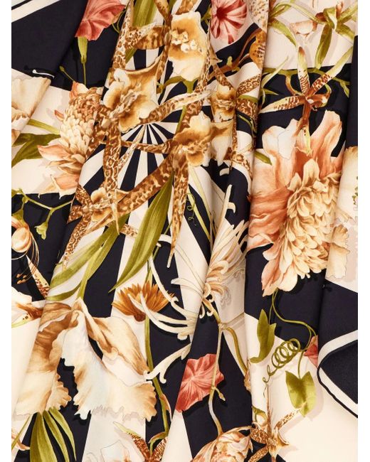 Ferragamo Metallic Gaia Print Silk Scarf
