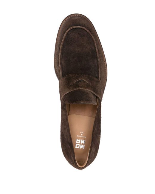 Moma Brown Suede Penny Loafers for men