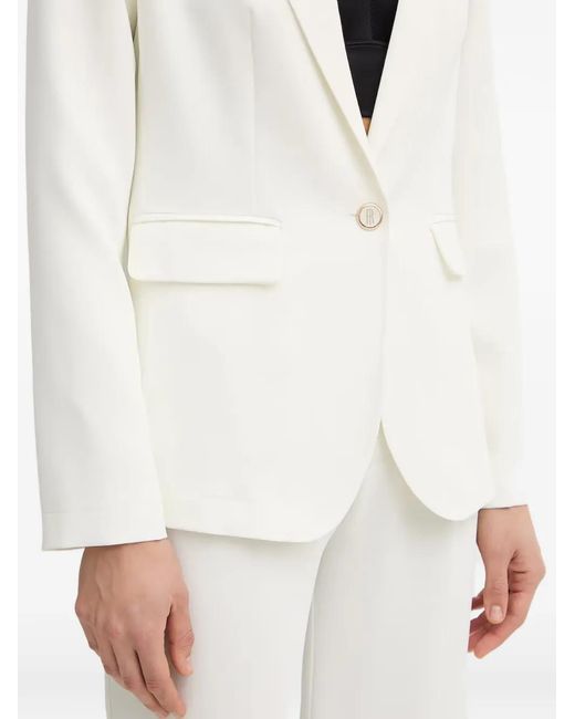 Fracomina White Logo-Button Blazer