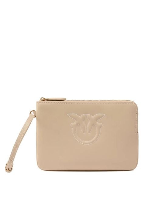 Pinko Natural Clutch Mit Logo-Prägung