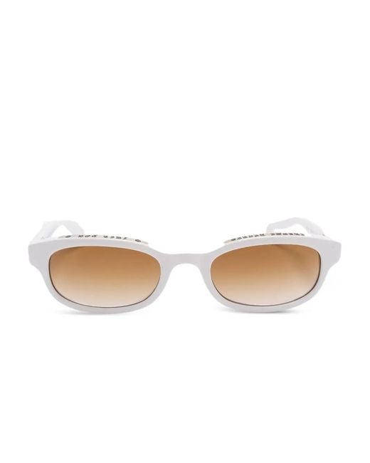 Chrome Hearts White Lowrider Oval-Frame Sunglasses