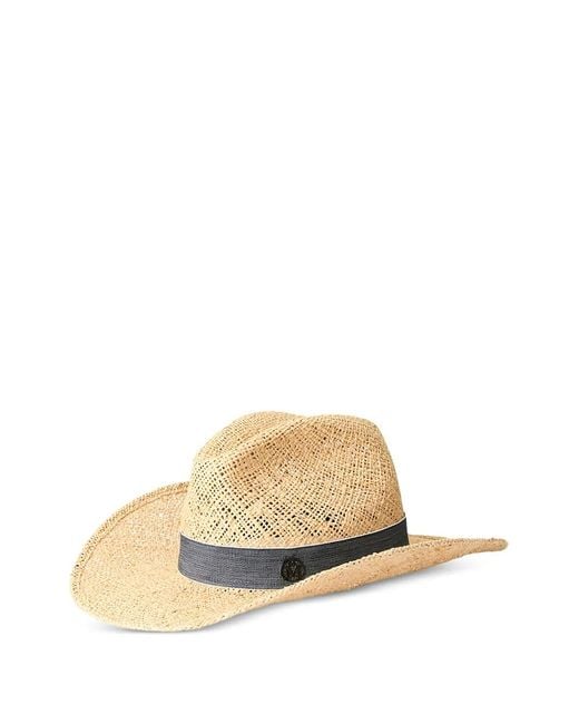 Maison Michel Natural Austin Logo-Plaque Hat