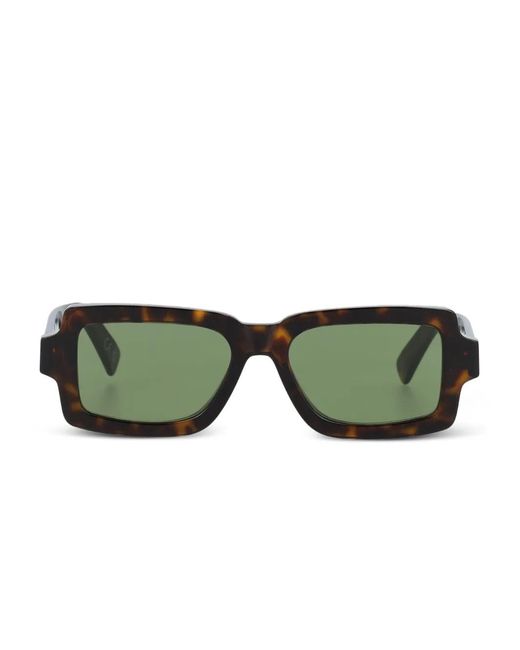Retrosuperfuture Green Havana-Pattern Rectangle Sunglasses