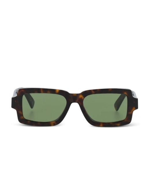 Retrosuperfuture Green Havana-Pattern Rectangle Sunglasses