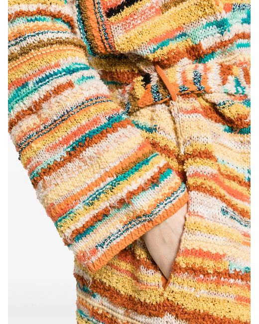 Alanui Metallic Manteau Maduray À Motif En Intarsia