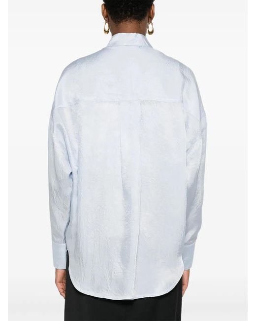Tela White Pinstripe Panelled Shirt