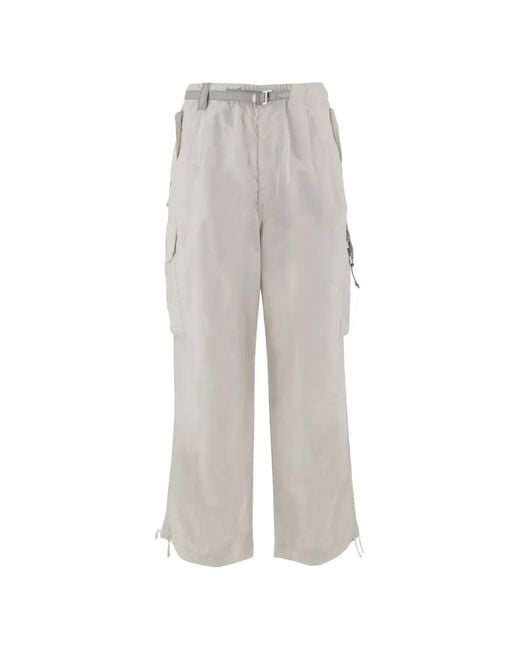 And Wander Gray Belted Wide-Leg Cargo Trousers for men
