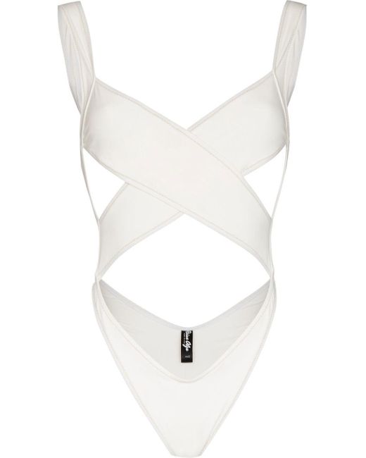Reina Olga Cross-strap One-piece in White | Lyst Canada