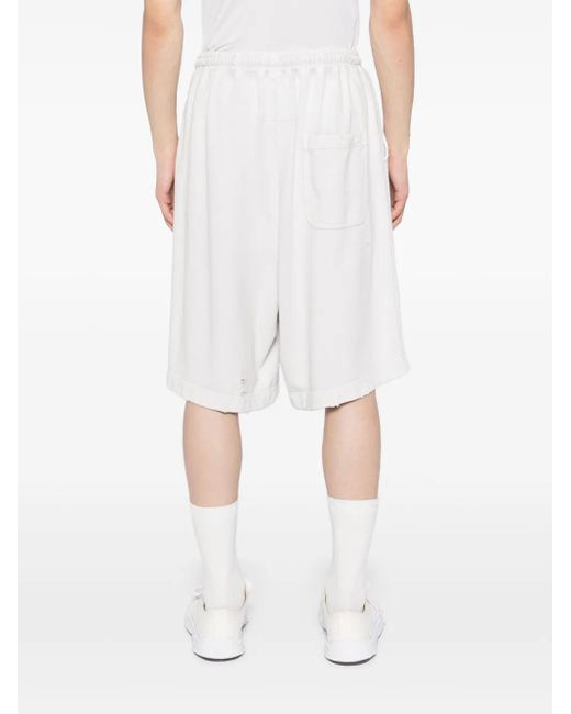 Maison Mihara Yasuhiro White Bleached Graffiti-Print Shorts for men