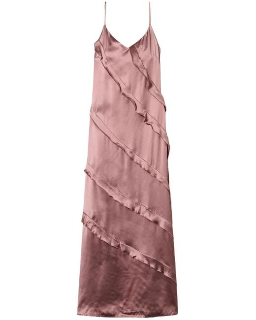 Twinset Purple Ruffled Maxi Dress