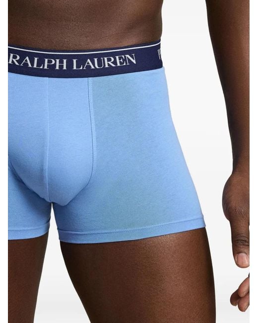 Polo Ralph Lauren Blue Logo-Waistband Boxers (Set Of Three) for men