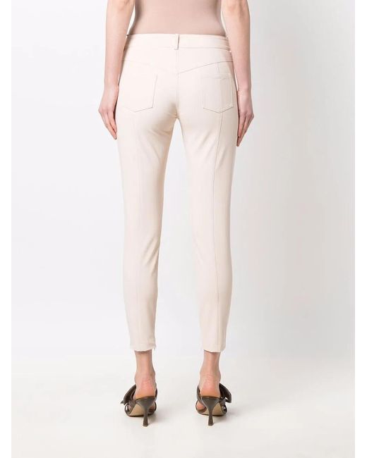 Elisabetta Franchi White Logo-Plaque Detail Trousers