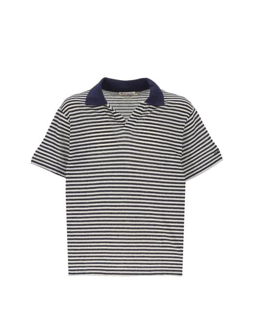 Mc2 Saint Barth Blue Striped Short-Sleeve T-Shirt for men