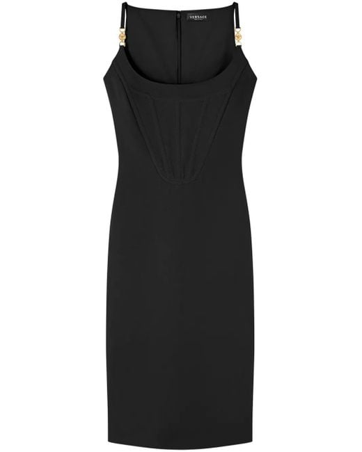 Robe-Modèle À Bretelles Medusa Versace en coloris Black