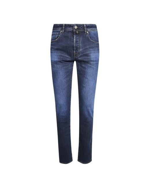 Jacob Cohen Blue Five-Pocket Slim-Fit Jeans for men
