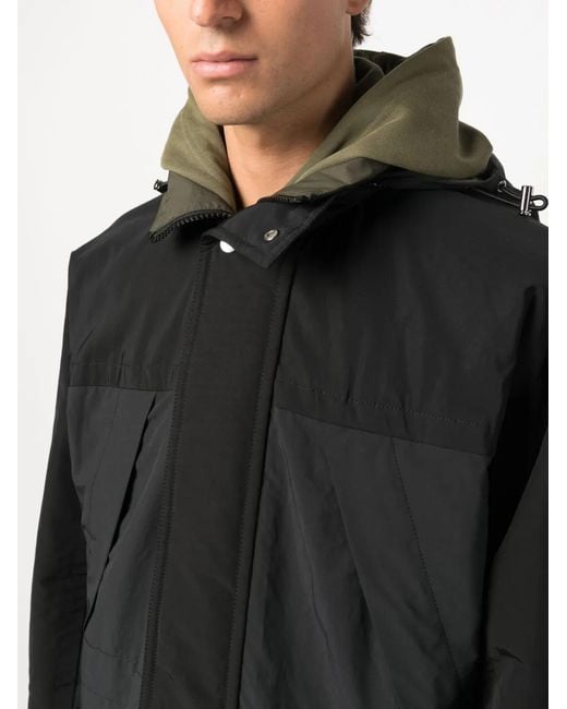Sacai Green Matte Blouson Reversible Taffeta Jacket for men