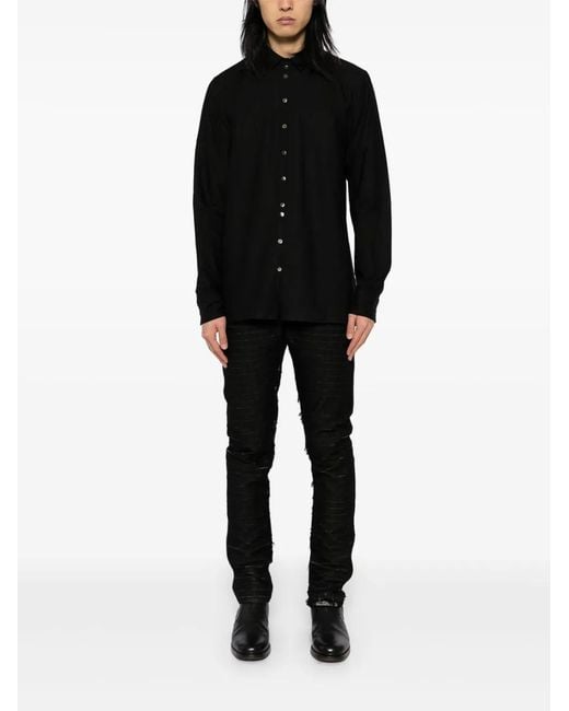 Label Under Construction Black Distressed Trousers for men