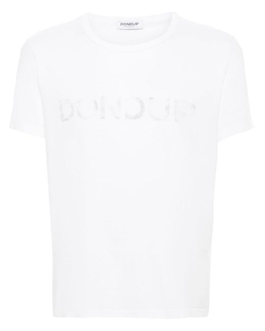 Logo-print cotton T-shirt Dondup pour homme en coloris White