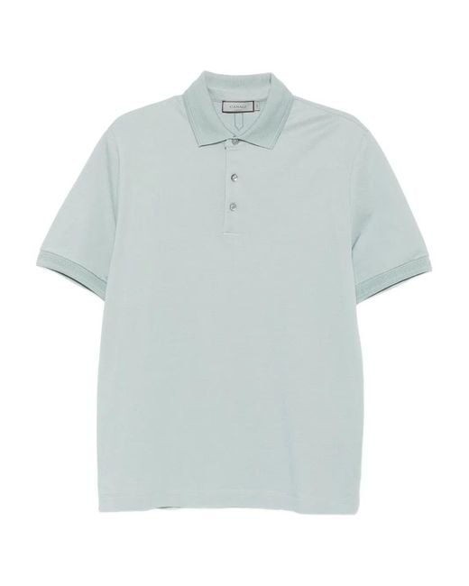 Canali Blue Cotton Polo Shirt for men