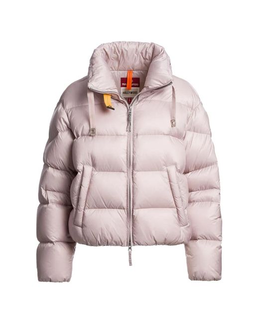 Parajumpers Pink Killin Quilted Logo-Patch Jacket