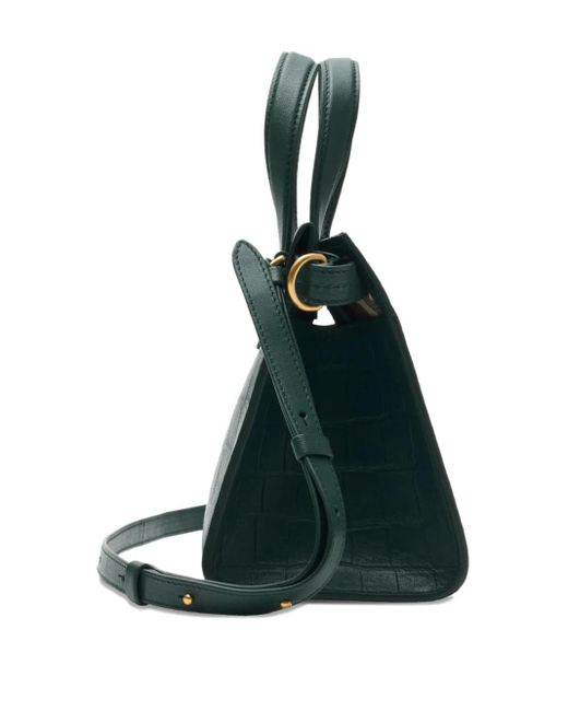 Burberry Green Mini Cotswolds Crocodile-Effect Tote Bag