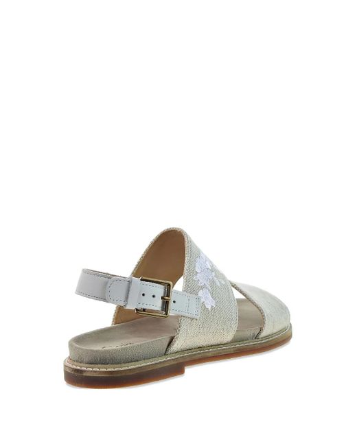Clarks White Corsio Slide Sandals