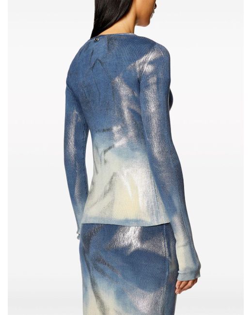 DIESEL Vest Met Print in het Blue