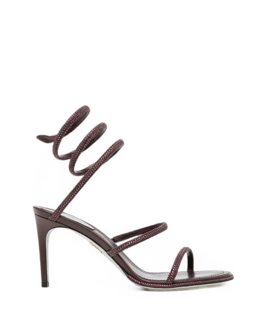 Rene Caovilla White Cleo Crystal-Embellished Sandals