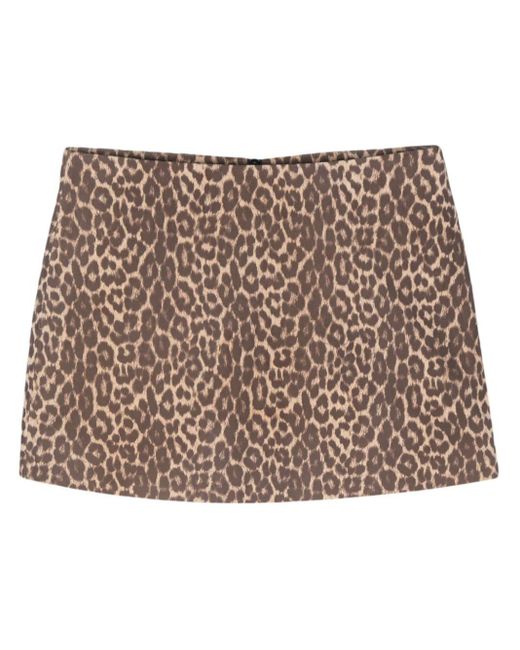 Musier Paris Brown Savana Leopard-print Mini Skirt