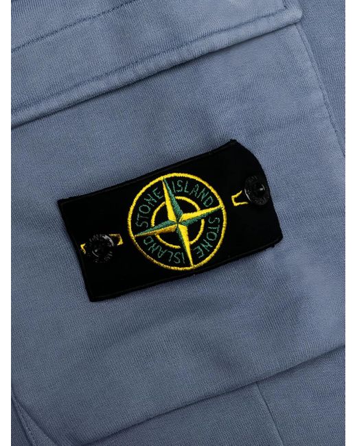 Stone Island Blue Compass-Badge Track Pants for men