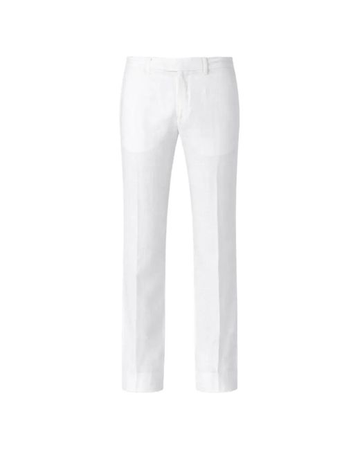 Patrick Assaraf White Linen Trousers for men