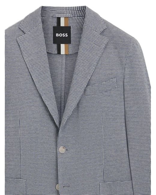 Boss Gray Houndstooth Check Blazer for men