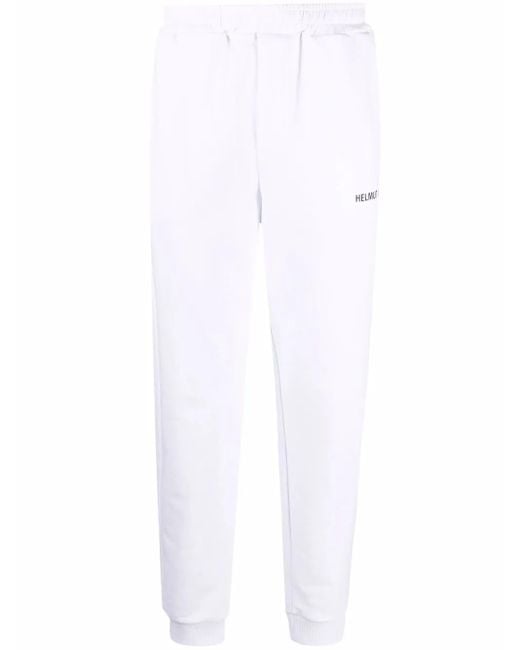 Helmut Lang White Logo-Print Track Pants for men