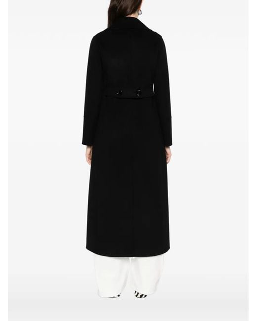 Max Mara Black Custodi Double-Breasted Coat