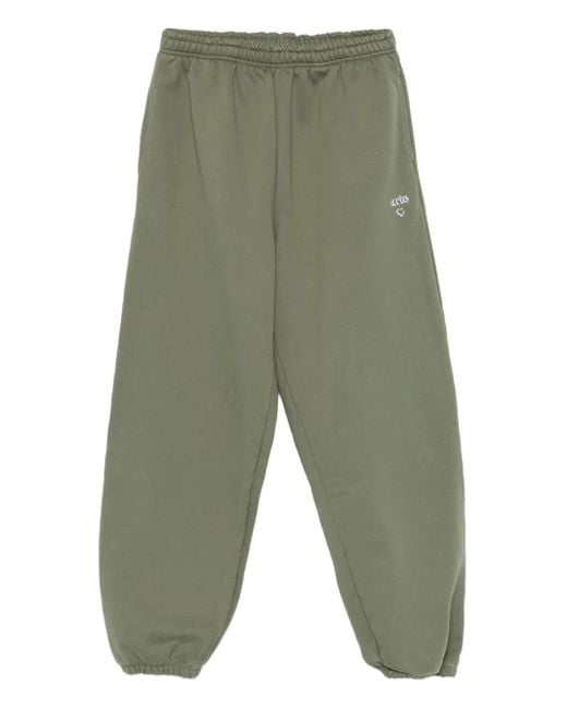 Arte' Green Logo-Embroidered Track Pants for men