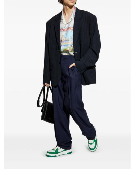 Casablanca Blue Straight Trousers for men