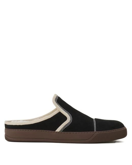 Lanvin Black Suede Leather Slip-On Sneakers for men