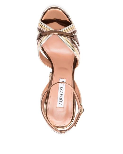 Sandalias Sundance con tacón de 140 mm Aquazzura de color Metallic