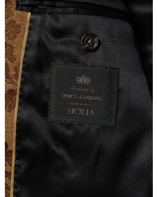 Dolce & Gabbana Brown Sicilia Floral-Jacquard Suit for men