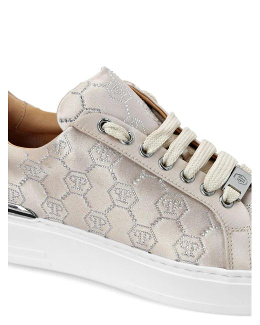 Philipp Plein Natural Monogram-Embellished Sneakers