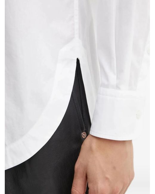 Boss White Embroidered-Pocket Shirt