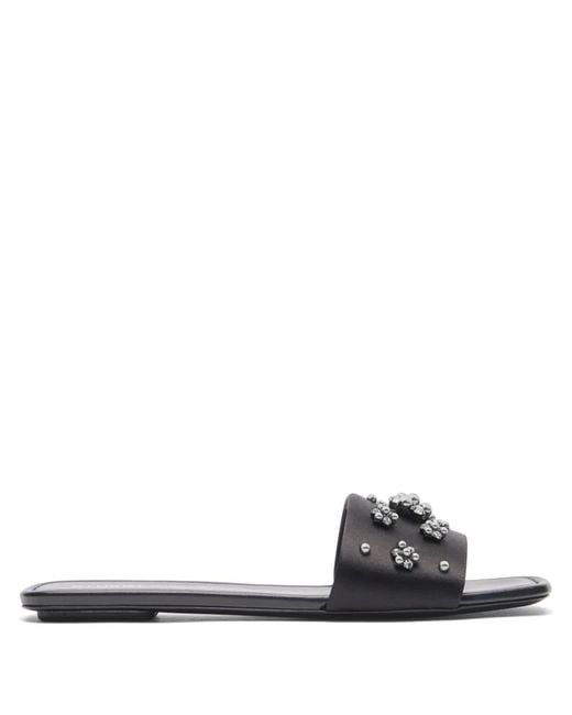 Stuart Weitzman White Poppy Slides