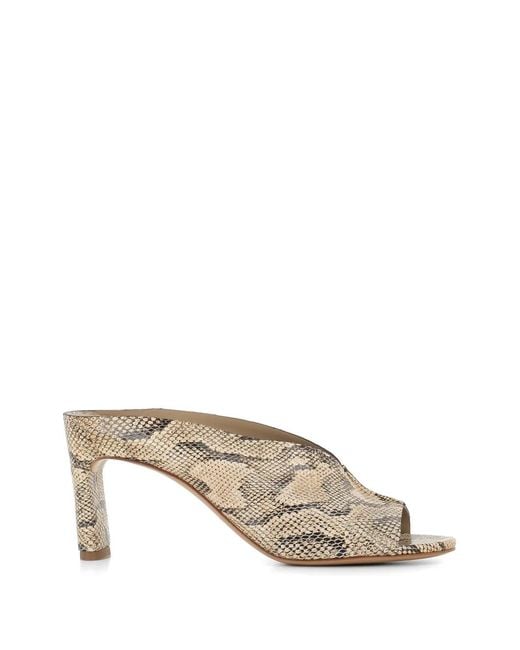 Roberto Del Carlo Natural Snake-Print Sandals